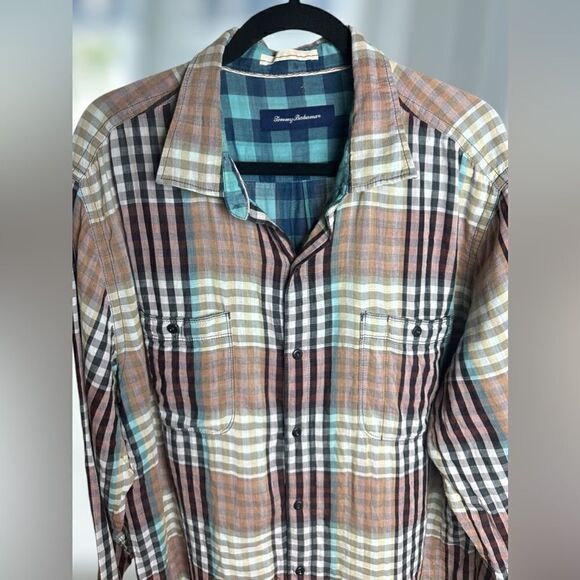 TOMMY BAHAMA Winter Plaid Flannel Long sleeve Button Down shirt- Size XL - Picture 15 of 15